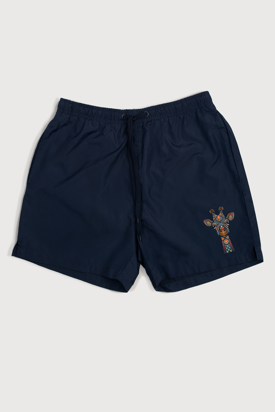 Swimming Shorts in Blue Color with Giraffe Mosaic Print swimwear-a-isolated-front-full-blue-1164.jpg