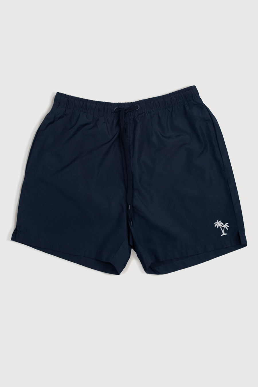 Swimming Shorts in Blue Color with Palm Trees Minimal Print swimwear-a-isolated-front-full-blue-1257.jpg