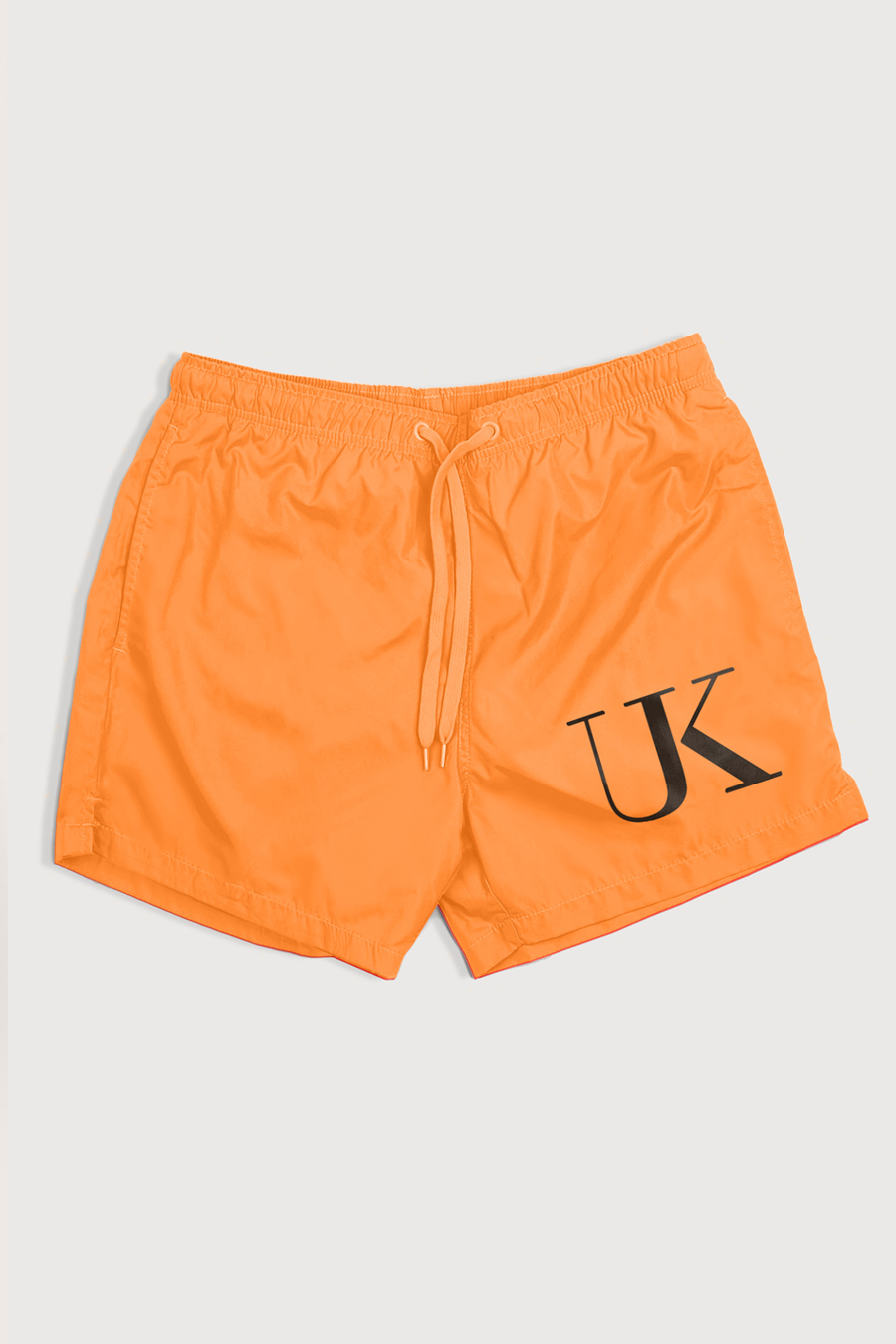 Swimming Shorts in Orange Color with UK Logo Oversized Print swimwear-a-isolated-front-full-orange-1231.jpg