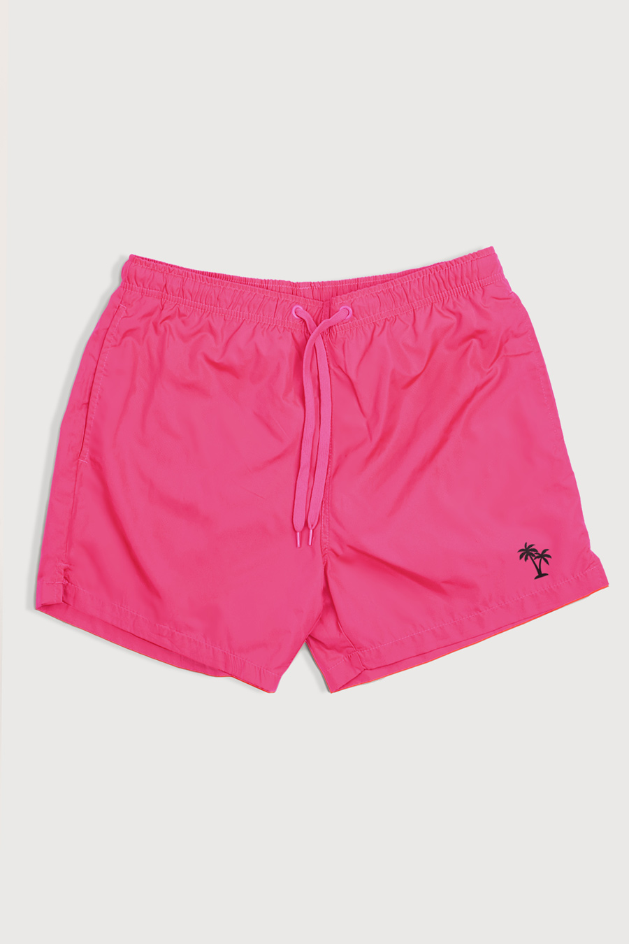Swimming Shorts in Pink Color with Palm Trees Minimal Print swimwear-a-isolated-front-full-pink-1257.jpg