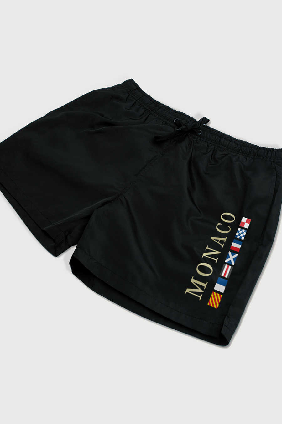 Swimming Shorts in Black Color with Monte Carlo Print swimwear-a-isolated-front-zoom1-black-1202.jpg