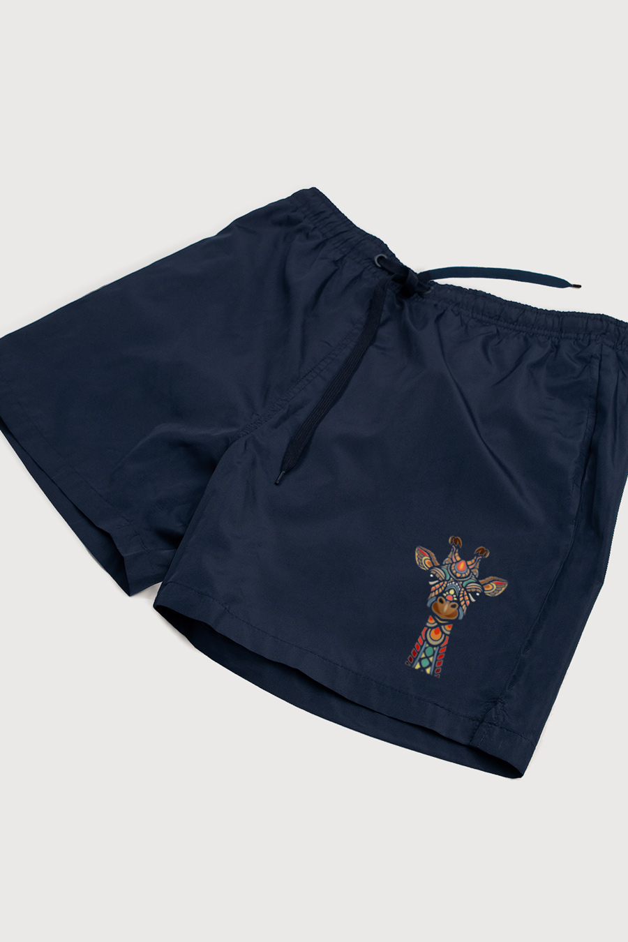 Swimming Shorts in Blue Color with Giraffe Mosaic Print swimwear-a-isolated-front-zoom1-blue-1164.jpg