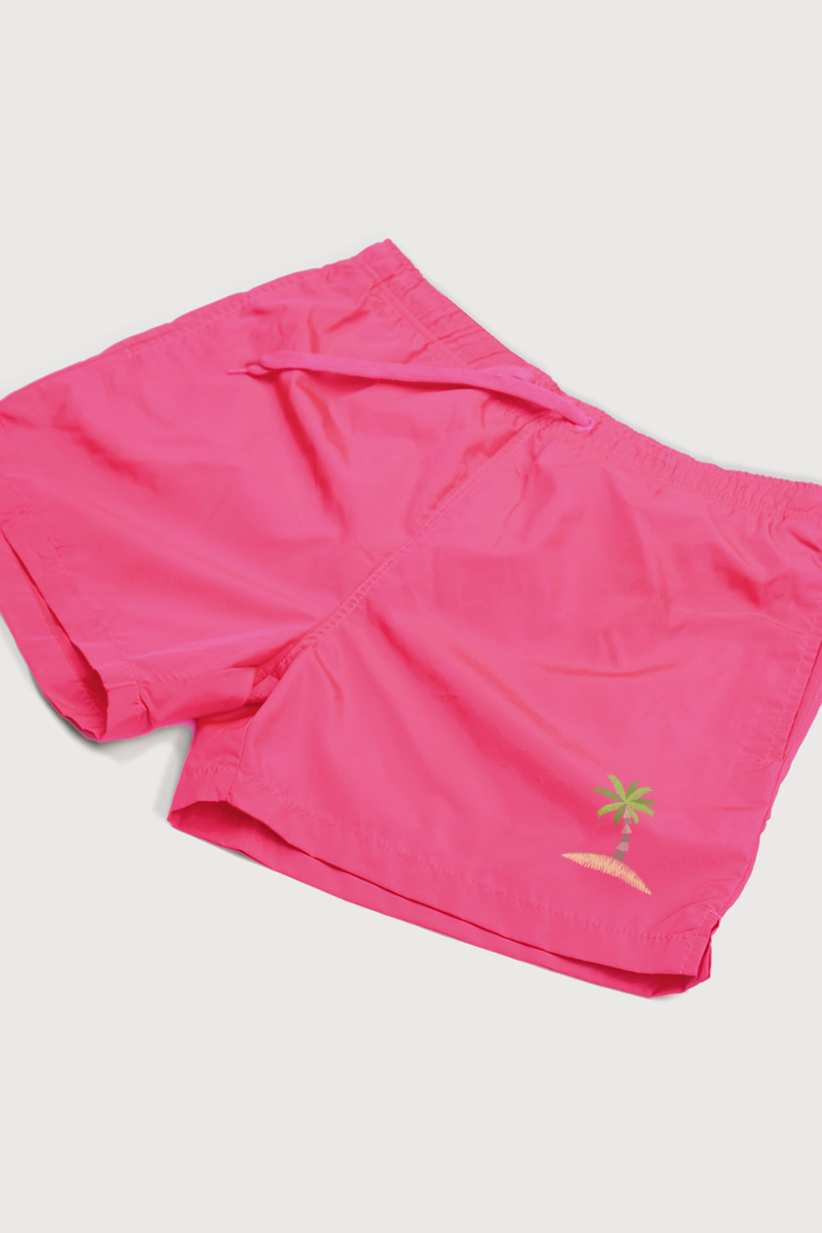 Swimming Shorts in Pink Color with Palm Island Print swimwear-a-isolated-front-zoom1-pink-1212.jpg