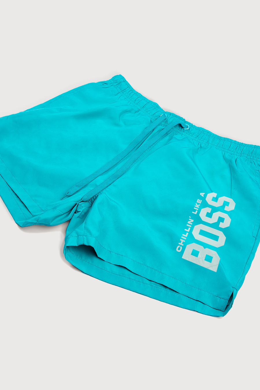 Swimming Shorts in Veraman Color with Chillin Like A Boss Print swimwear-a-isolated-front-zoom1-veraman-1250.jpg