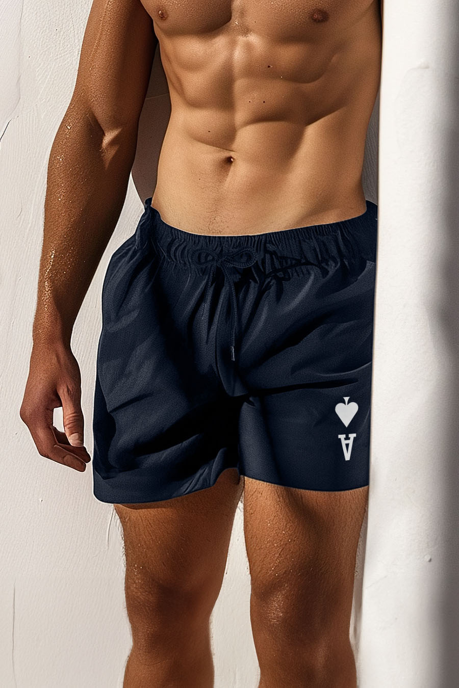 Swimming Shorts in Blue Color with Ace Reversed Print swimwear-man-a-g26-front-zoom3-blue-1237.jpg