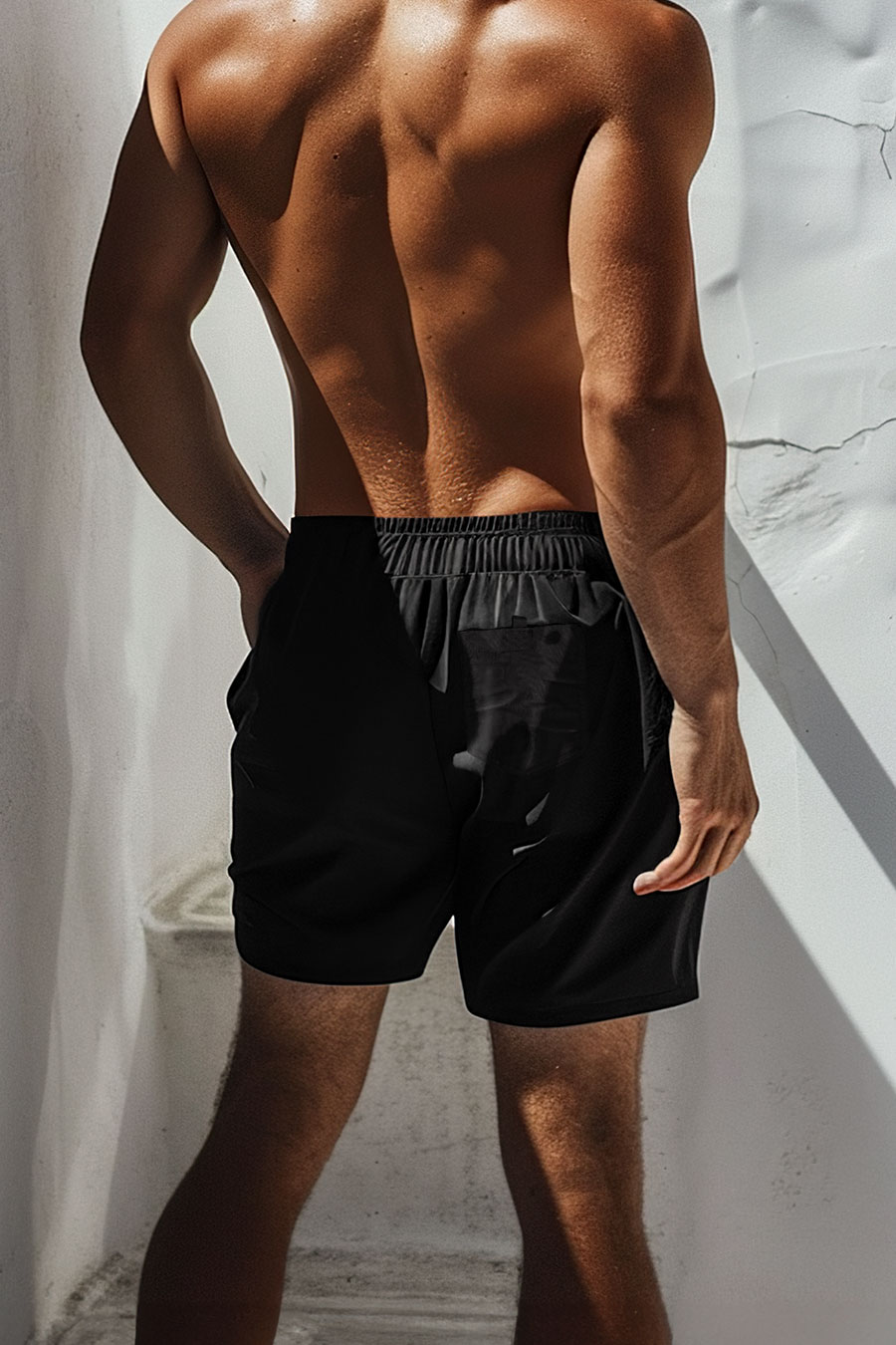 Swimming Shorts in Black Color with Chicago Make It Fly Print swimwear-man-a-g5-back-full-black-no_stamp.jpg