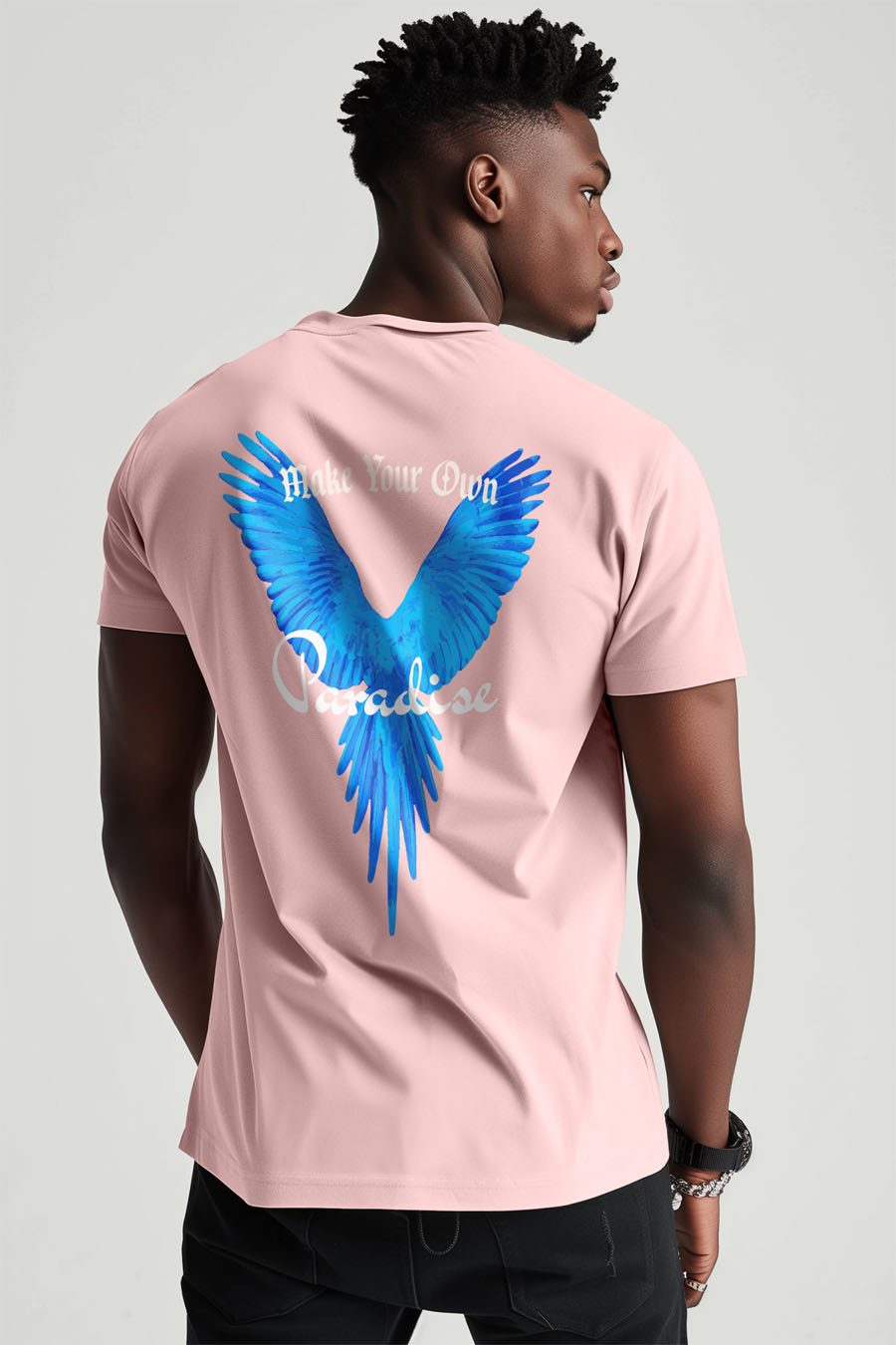 T-Shirt in Pink color with Your Own Paradise Print t-shirt-man-a-g17-back-zoom1-pink-2719.jpg