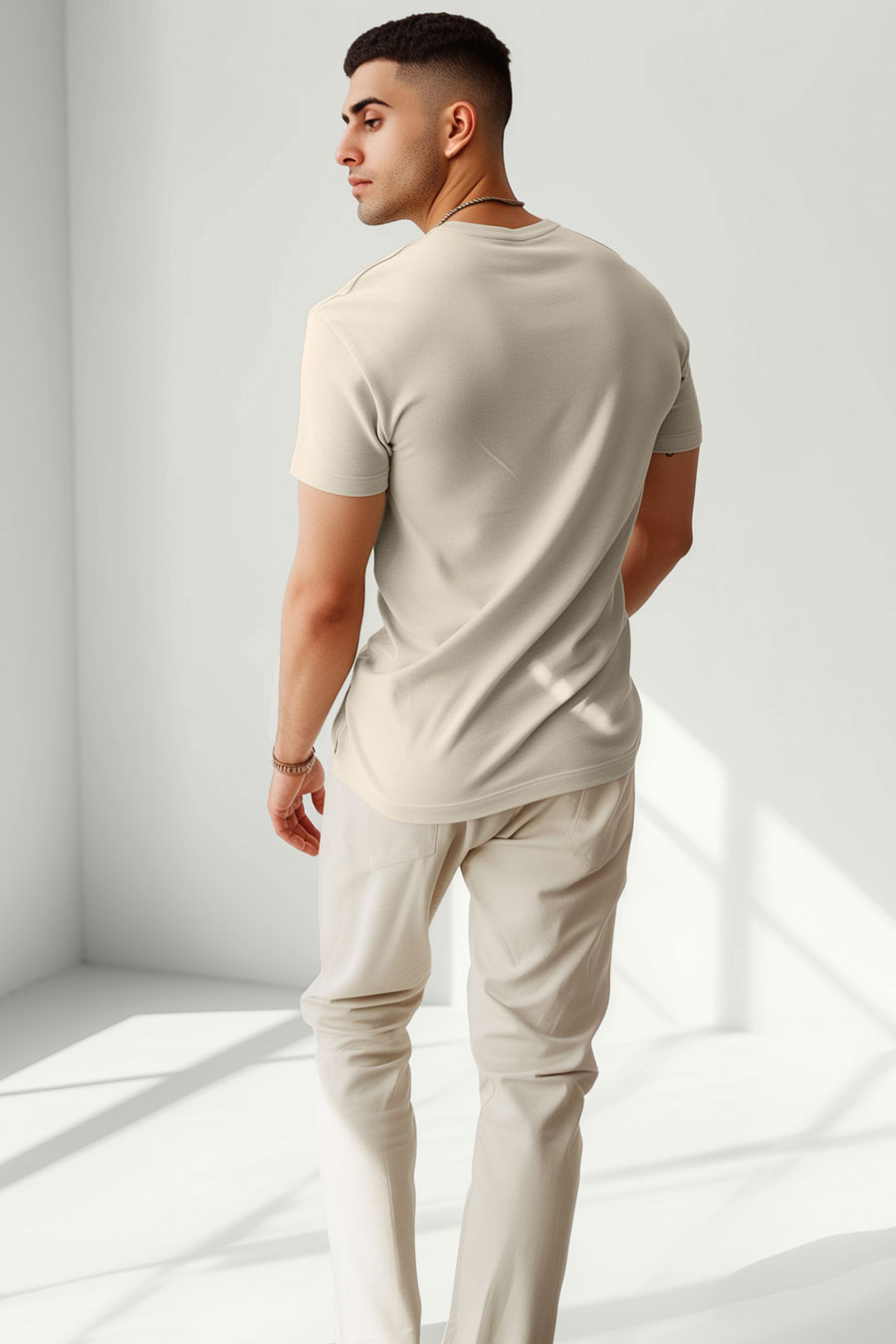 T-Shirt in Ecru color with Hedrix Logo Print t-shirt-man-a-g21-back-full-ecru-no_stamp.jpg