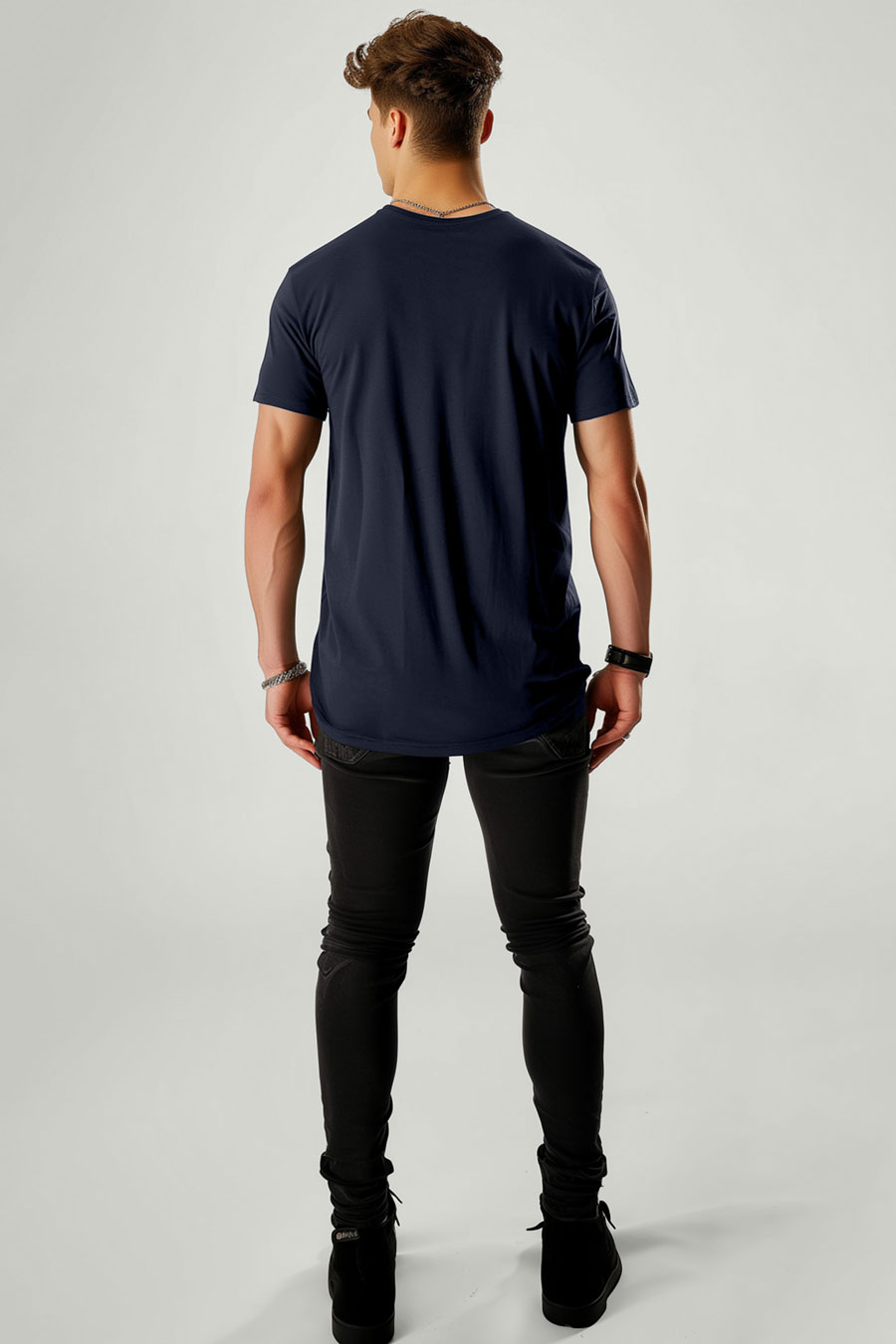T-Shirt in Blue color with Basic T Shirt Print t-shirt-man-a-g49-back-full-blue-no_stamp.jpg