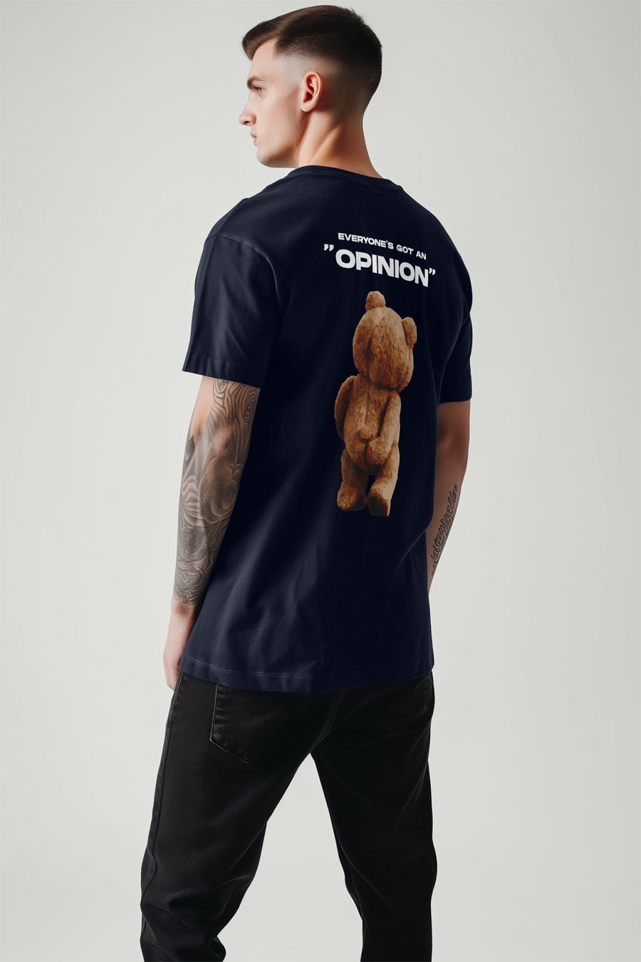 T-Shirt in Blue color with Teddys Opinion Print t-shirt-man-a-g53-back-full-blue-2761.jpg