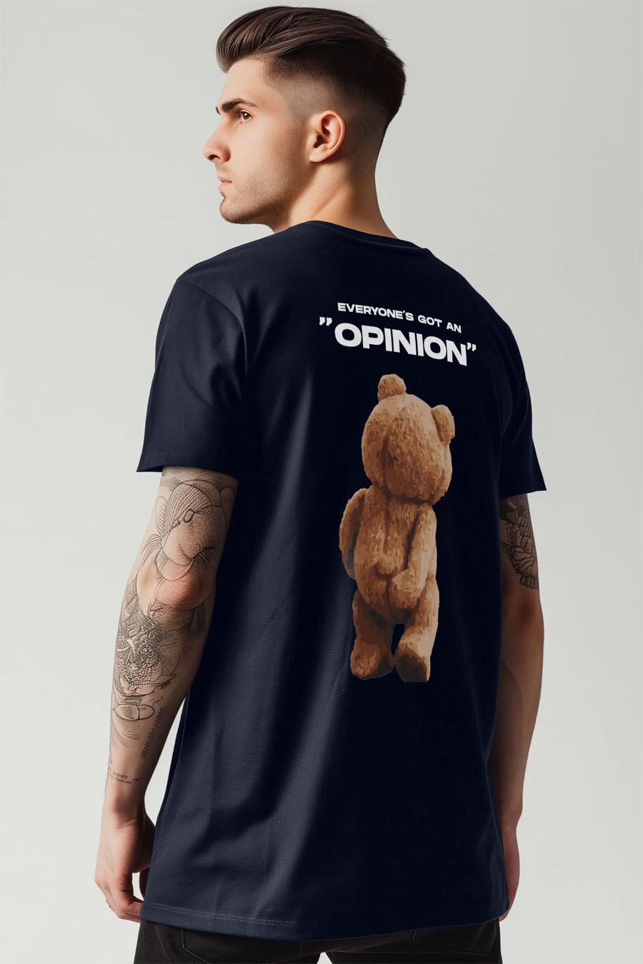 T-Shirt in Blue color with Teddys Opinion Print t-shirt-man-a-g53-back-zoom1-blue-2761.jpg