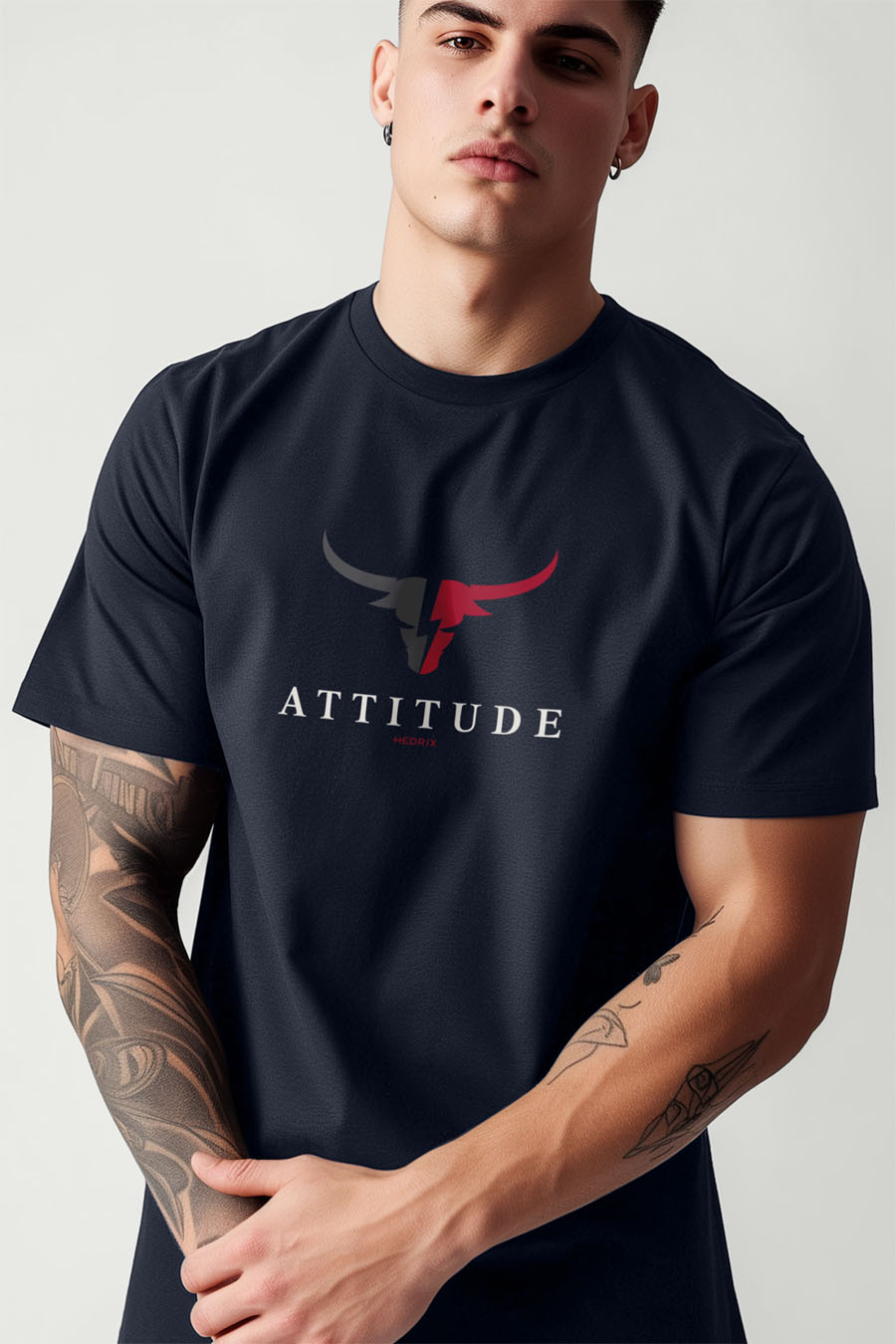 T-Shirt in Blue color with Goat Attitude Print t-shirt-man-a-g53-front-zoom3-blue-2680.jpg