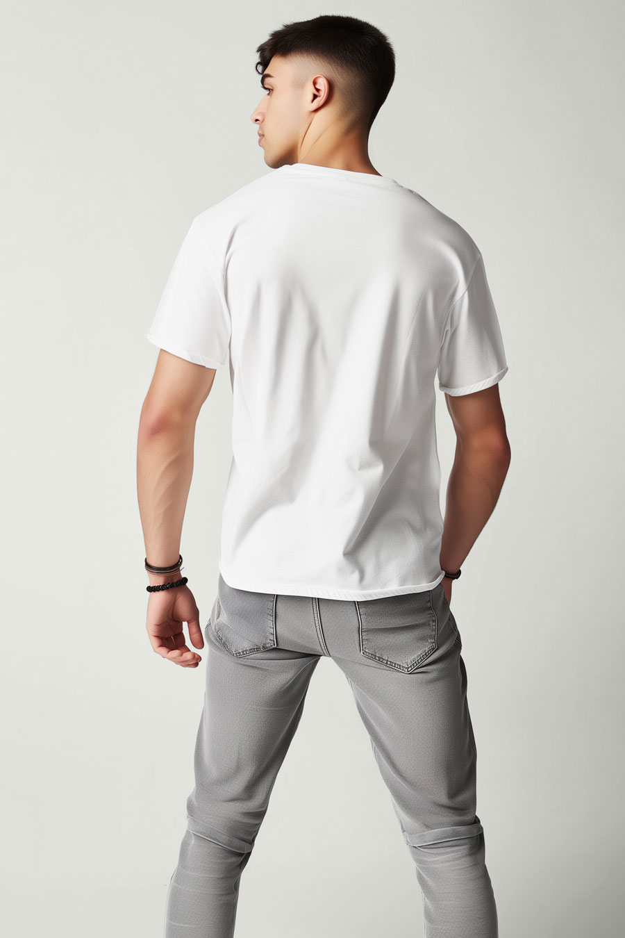 T-Shirt in White color with Whatever Teddy Print t-shirt-man-a-g80-back-full-white-no_stamp.jpg
