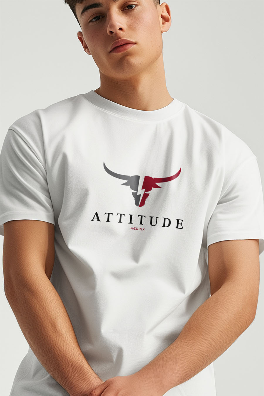 T-Shirt in White color with Goat Attitude Print t-shirt-man-a-g80-front-zoom3-white-2680.jpg