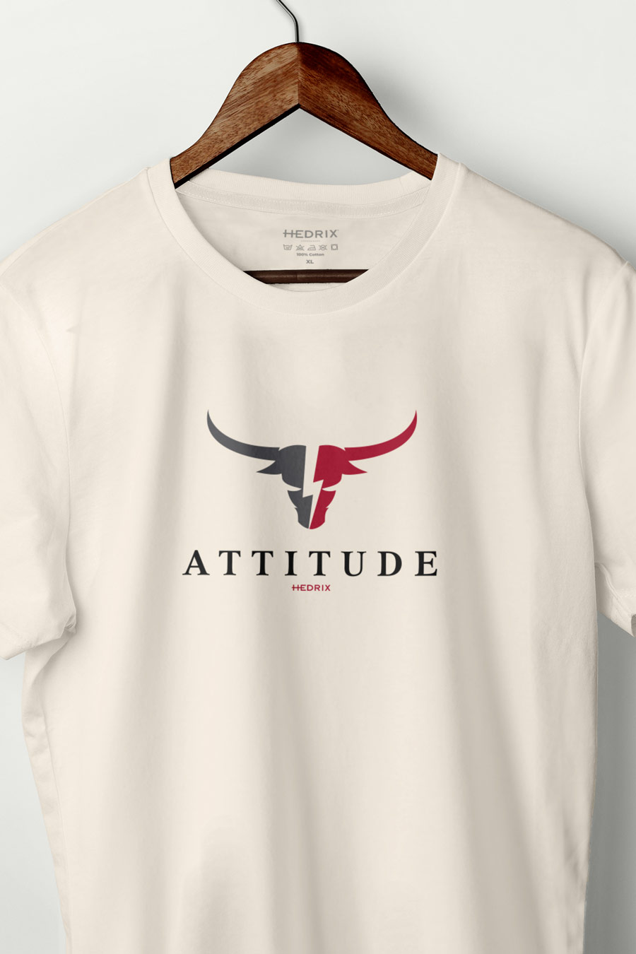 T-Shirt in Ecru color with Goat Attitude Print t-shirt-man-a-hanger-front-zoom1-ecru-2680.jpg