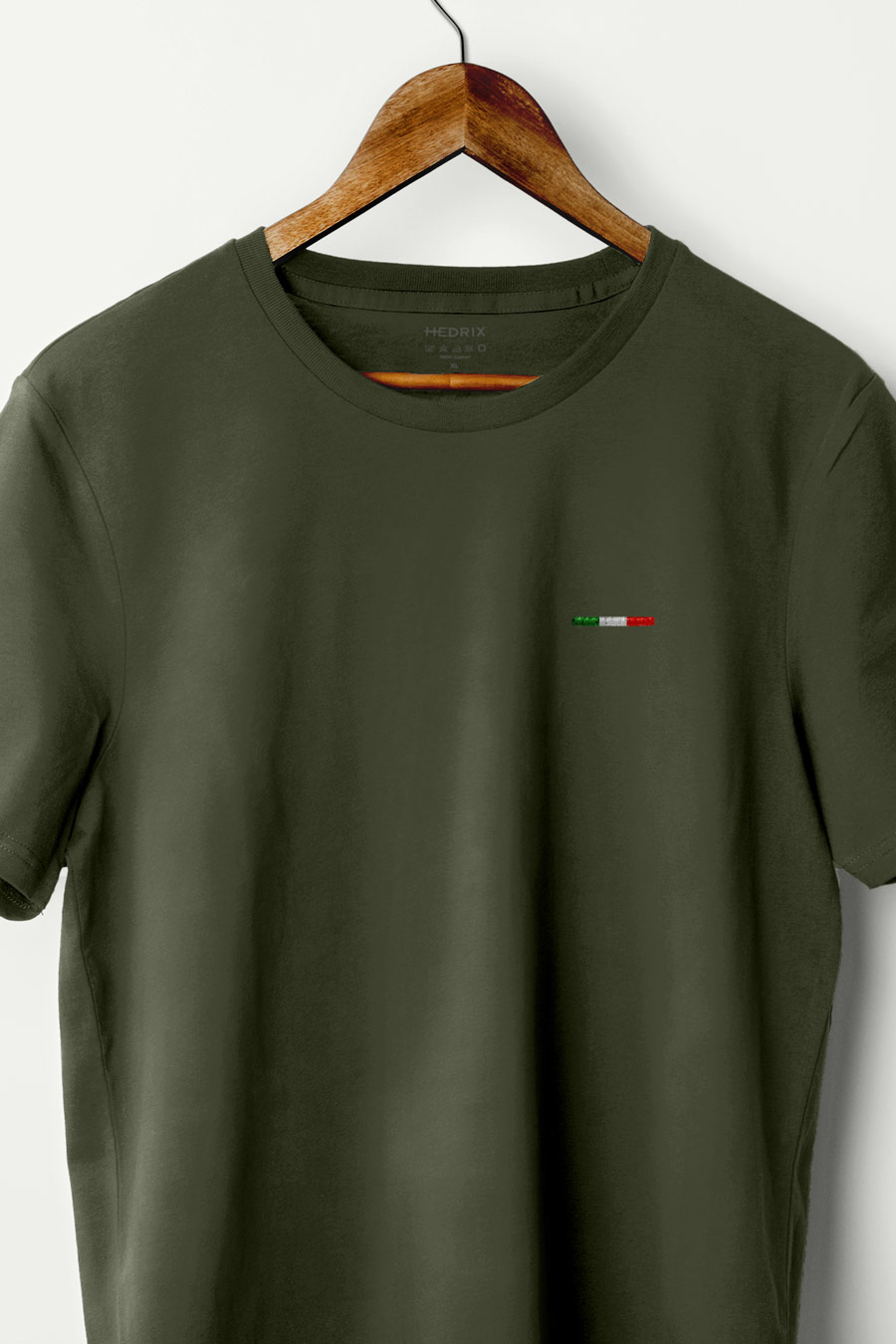 T-Shirt in Khaki color with Italian Stripe Print t-shirt-man-a-hanger-front-zoom1-xaki-2549.jpg
