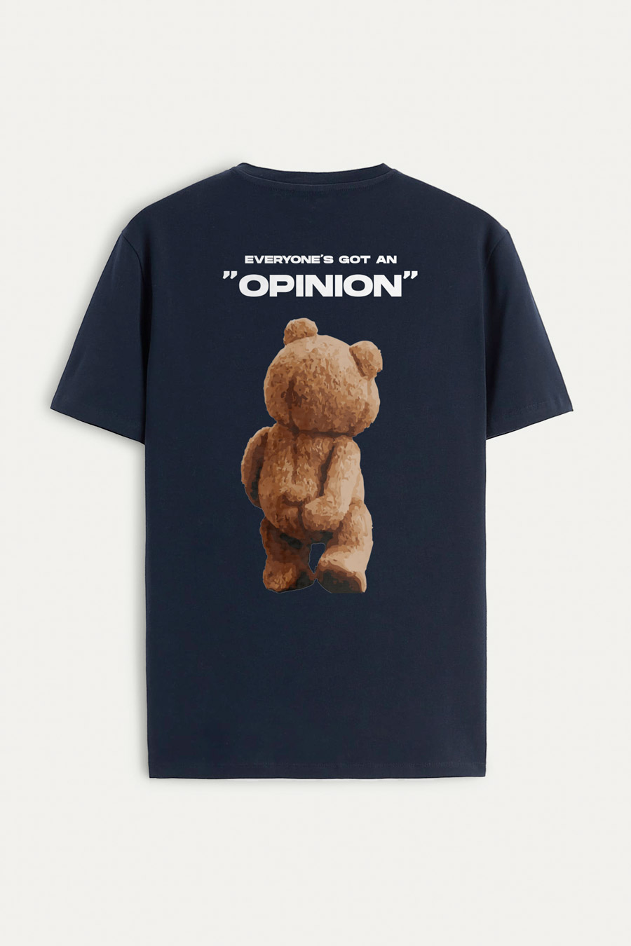 T-Shirt in Blue color with Teddys Opinion Print t-shirt-man-a-isolated-back-full-blue-2761.jpg