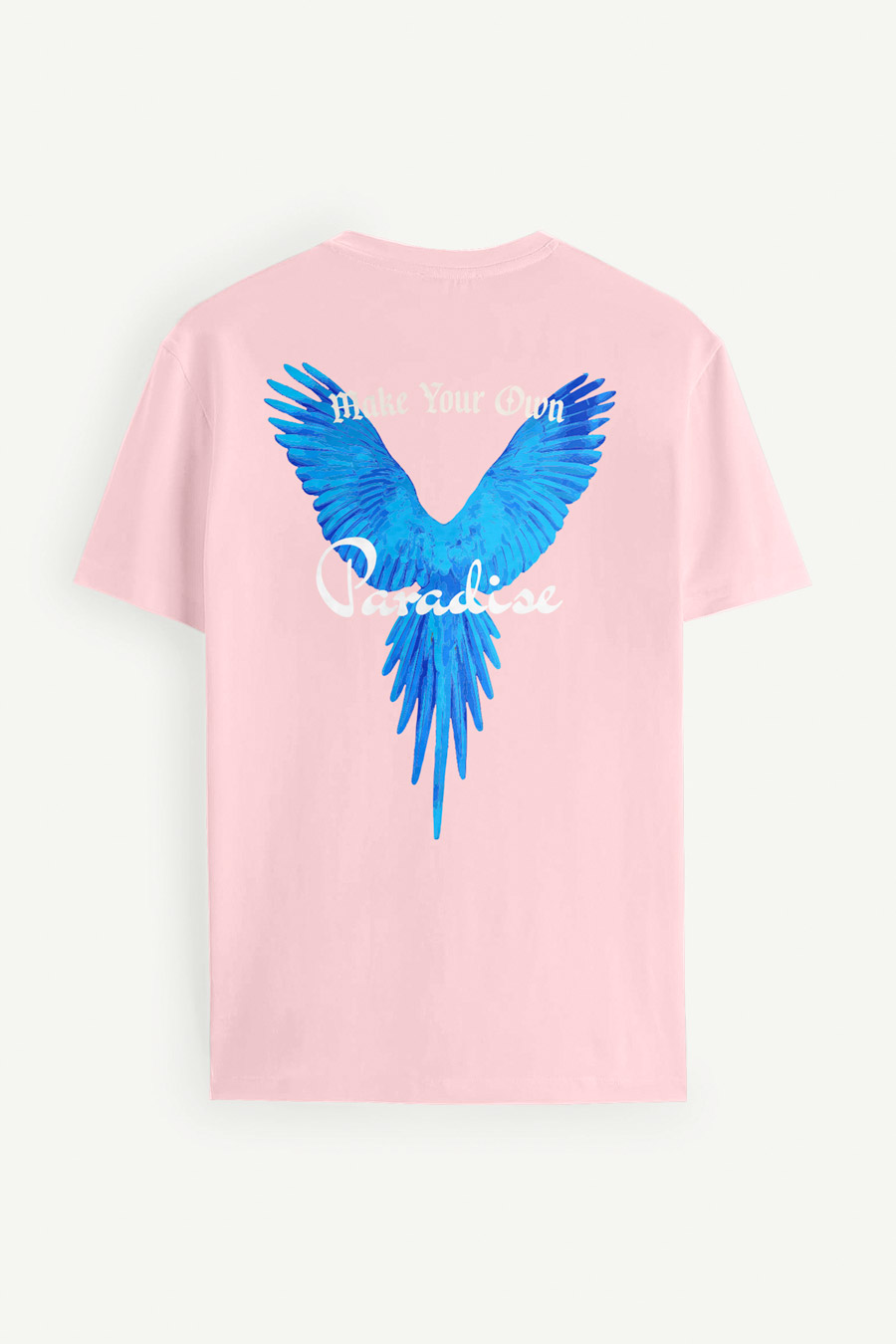 T-Shirt in Pink color with Your Own Paradise Print t-shirt-man-a-isolated-back-full-pink-2719.jpg