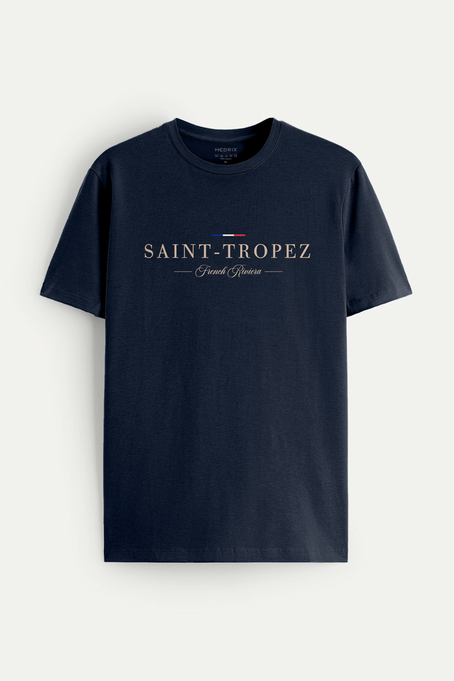 T-Shirt in Blue color with Saint Tropez Riviera Print t-shirt-man-a-isolated-front-full-blue-2614.jpg