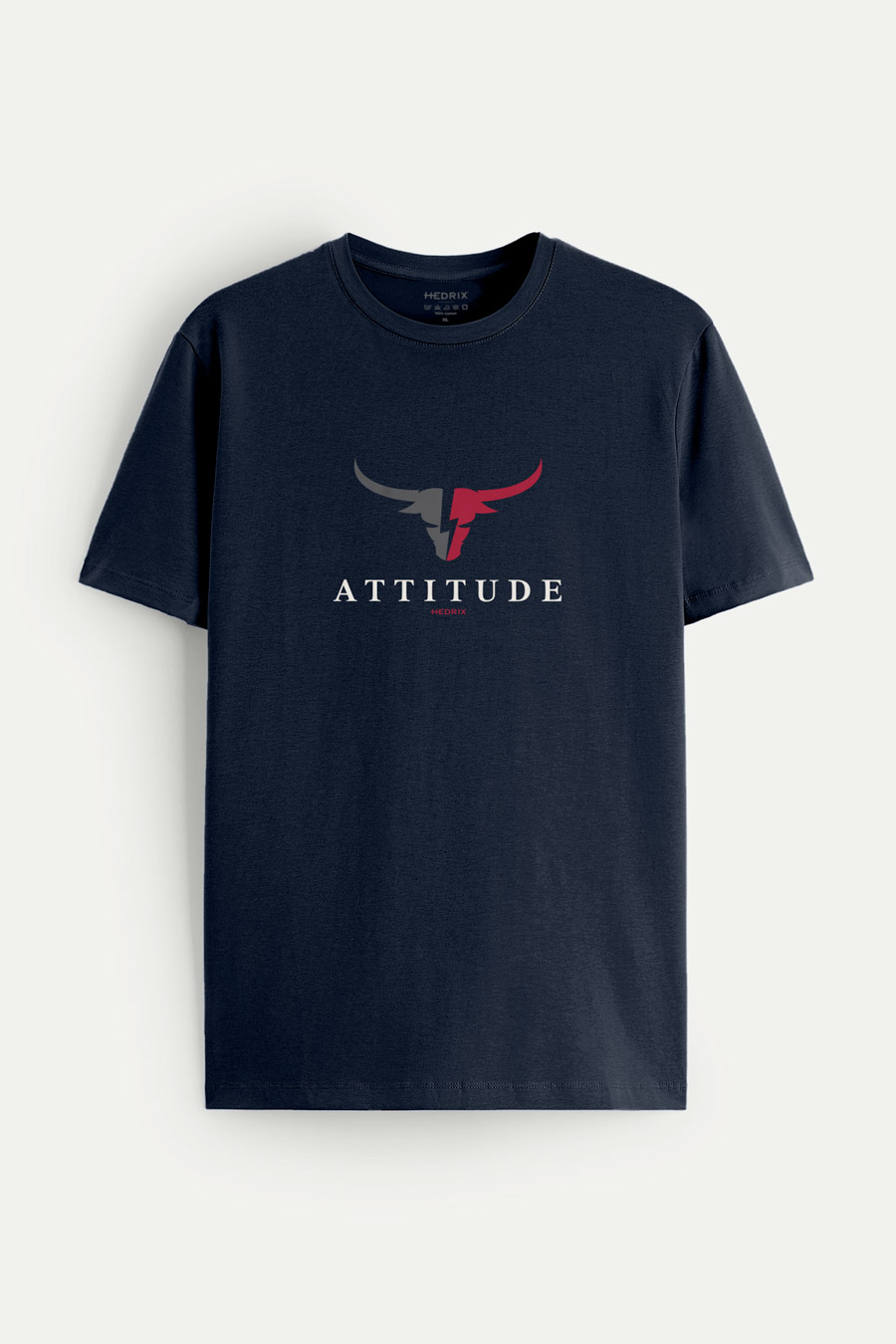 T-Shirt in Blue color with Goat Attitude Print t-shirt-man-a-isolated-front-full-blue-2680.jpg