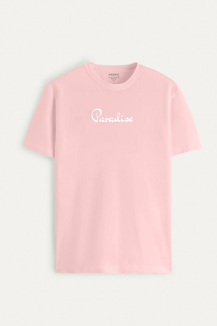 T-Shirt in Pink color with Your Own Paradise Print t-shirt-man-a-isolated-front-full-pink-2719.jpg