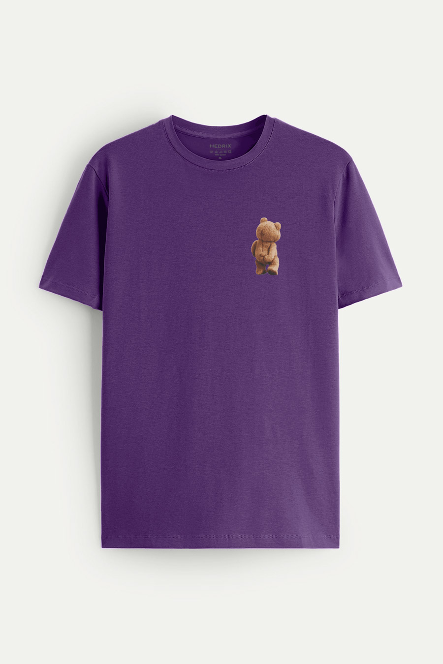 T-Shirt in Purple color with Teddys Opinion Print t-shirt-man-a-isolated-front-full-purple-2761.jpg