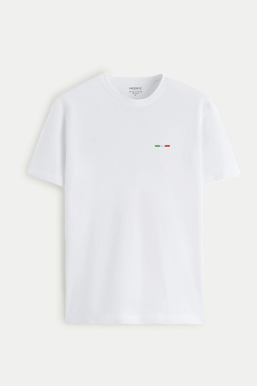 T-Shirt in White color with Italian Stripe Print t-shirt-man-a-isolated-front-full-white-2549.jpg
