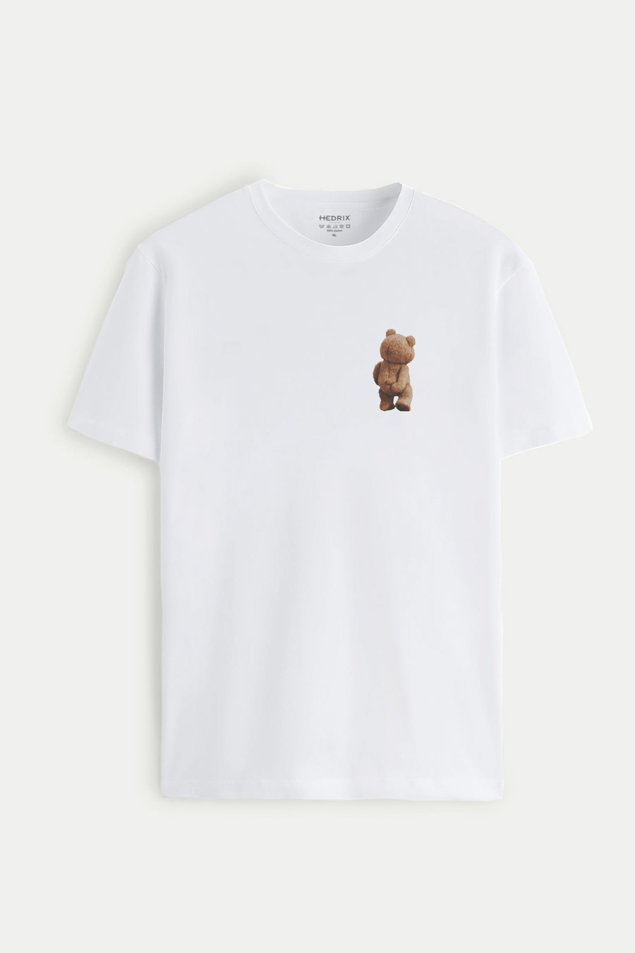 T-Shirt in White color with Teddys Opinion Print t-shirt-man-a-isolated-front-full-white-2761.jpg