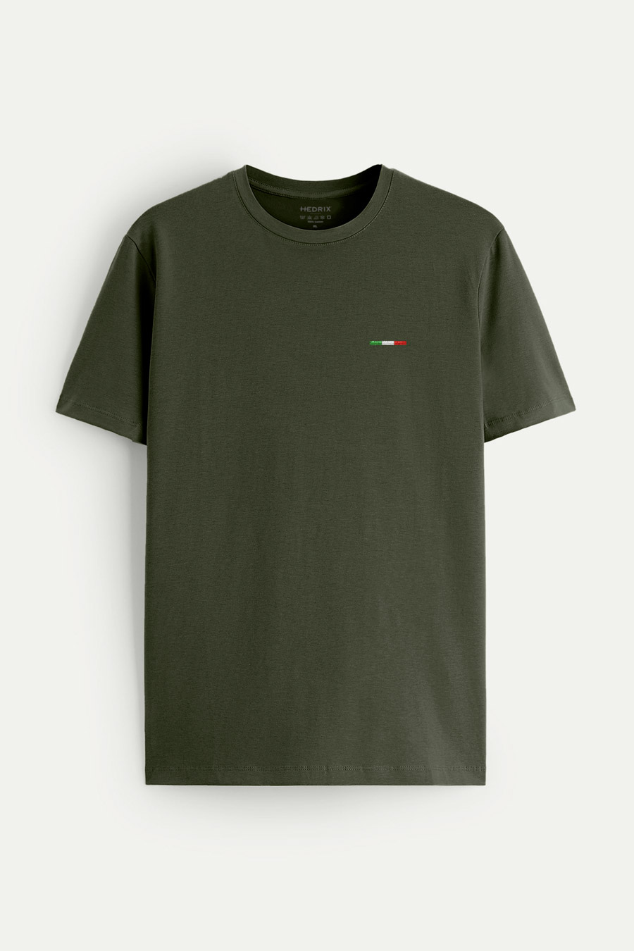 T-Shirt in Khaki color with Italian Stripe Print t-shirt-man-a-isolated-front-full-xaki-2549.jpg