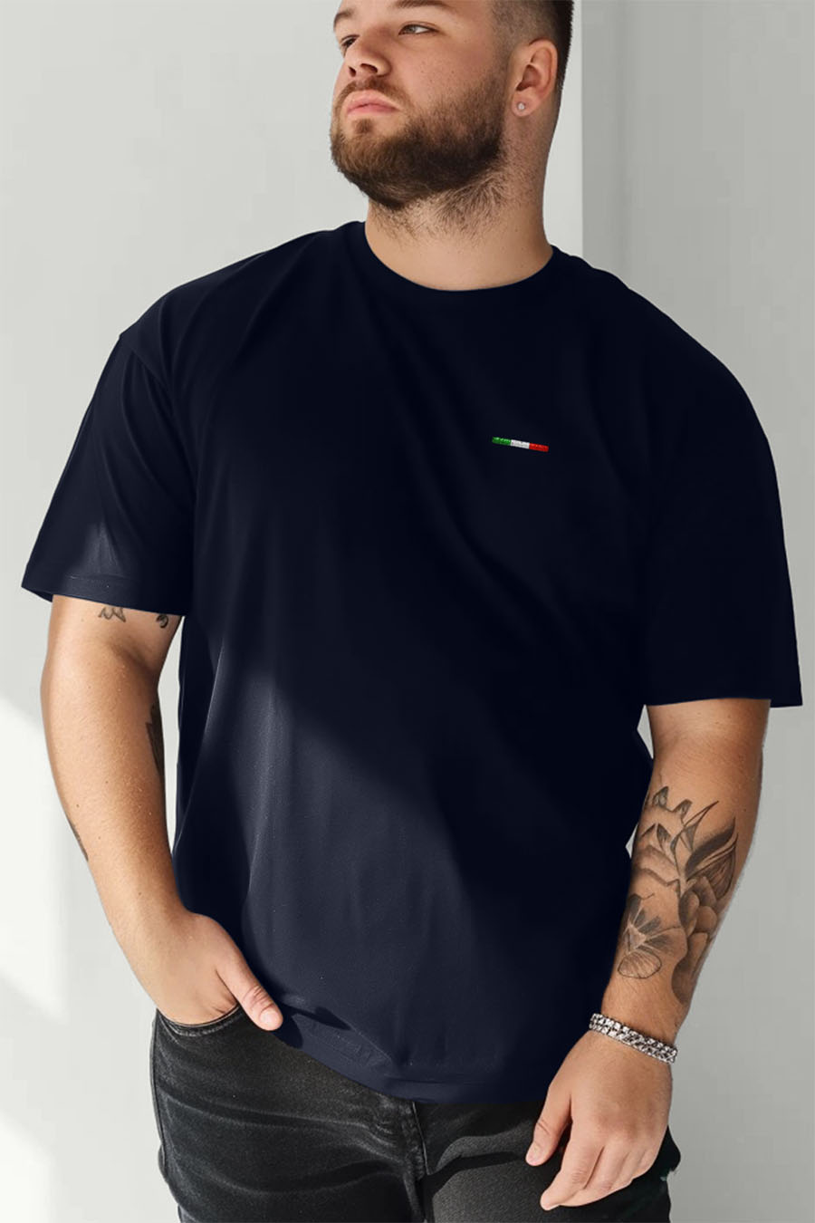 T-Shirt in Blue color with Italian Stripe Print t-shirt-man-plus-size-a-fg86-front-zoom3-blue-2549.jpg