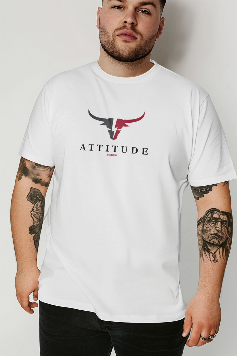 T-Shirt in White color with Goat Attitude Print t-shirt-man-plus-size-a-fg87-front-zoom3-white-2680.jpg