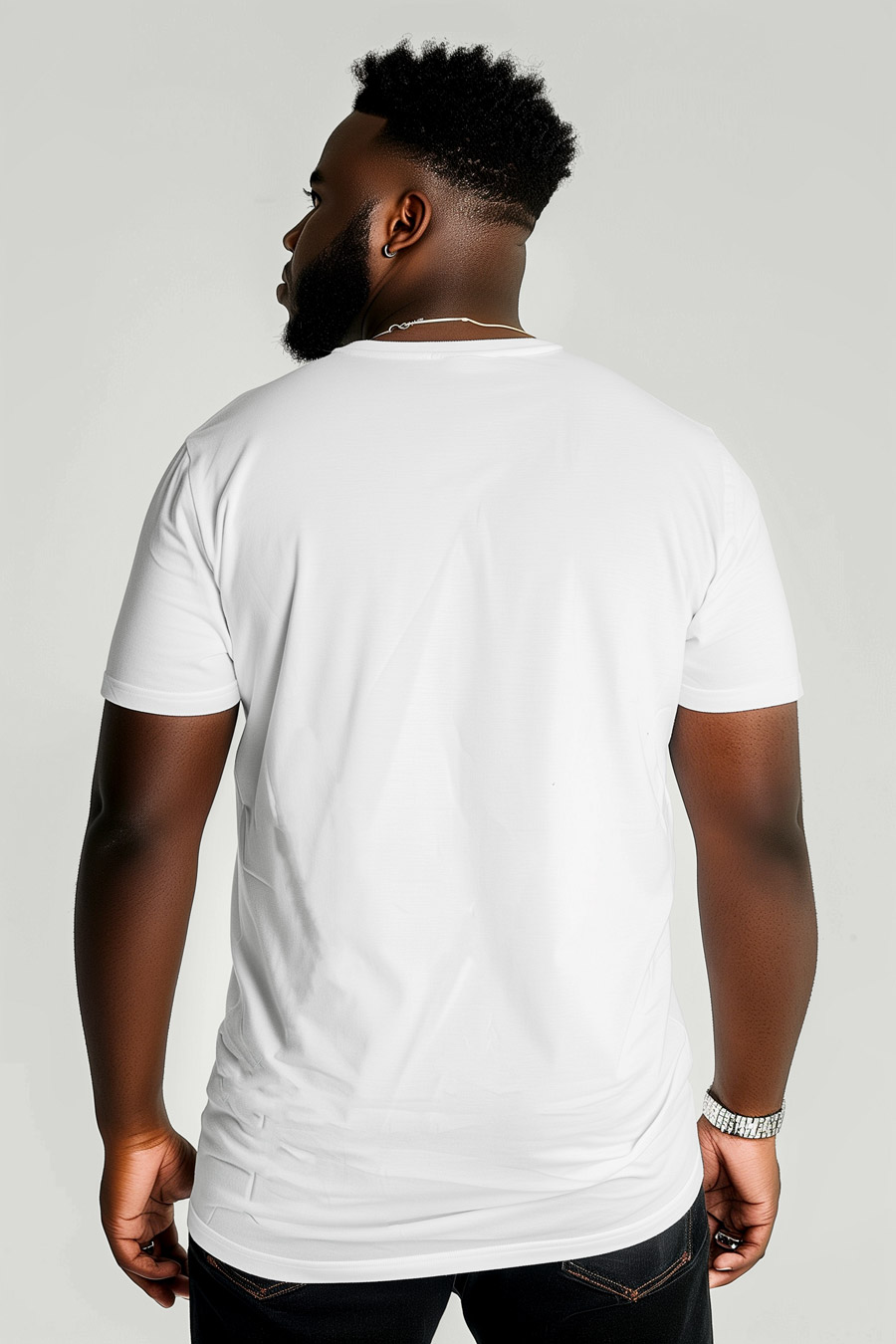 T-Shirt in White color with Hedrix Pulse Print t-shirt-man-plus-size-a-fg88-back-zoom1-white-no_stamp.jpg